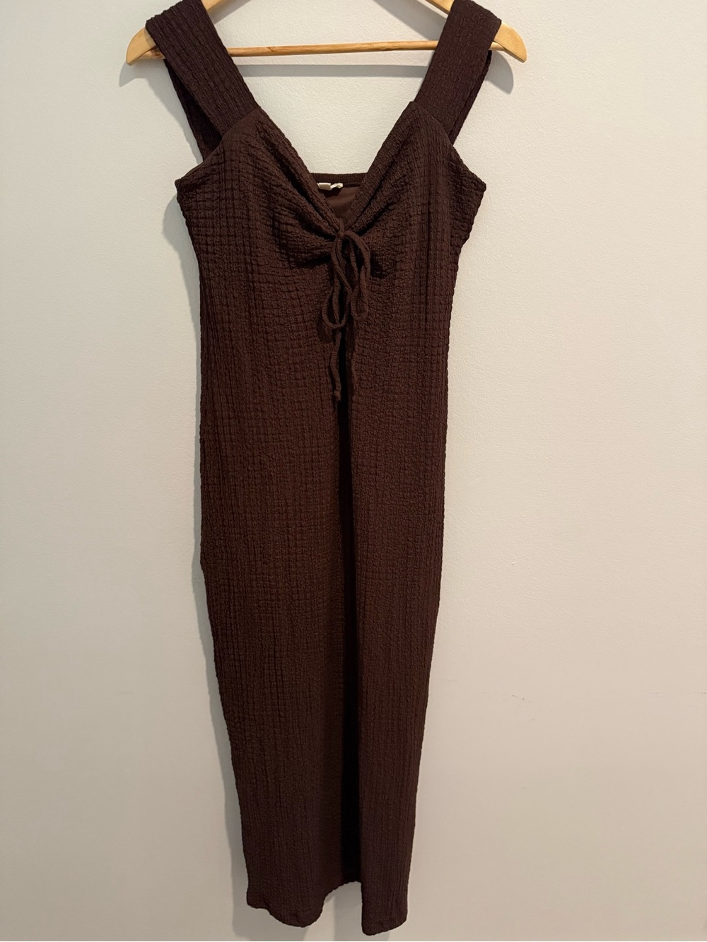 See You Monday Espresso Chocolate Brown Slip Stretch 90s Western Bodycon Dress
